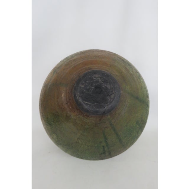 Ceramic Harvey Sadow Style Raku Art Pottery Vase 1983 Large Round Stoneware Vessel 4999b For Sale - Image 7 of 16