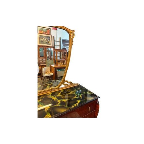 2000 - 2009 Art Deco Chest of Drawers with Mirror and Nightstands, Italy, 1930s, Set of 3 For Sale - Image 5 of 18