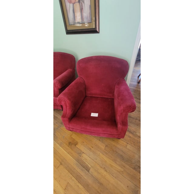 Late 20th Century Pair of Brunschwig and Fils Saratoga Collection Club Chairs and Matching Ottoman For Sale In New York - Image 6 of 11