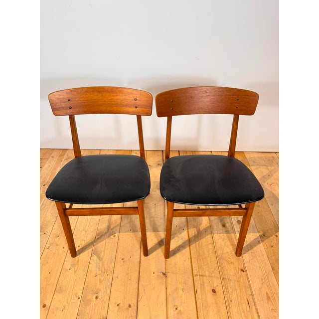 Vintage Teak Dining Chairs, Denmark, 1960s, Set of 2 For Sale - Image 4 of 6