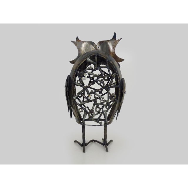 Large Brutalist Zoomorphic Metal Owl Sculpture, 1970s For Sale - Image 9 of 10