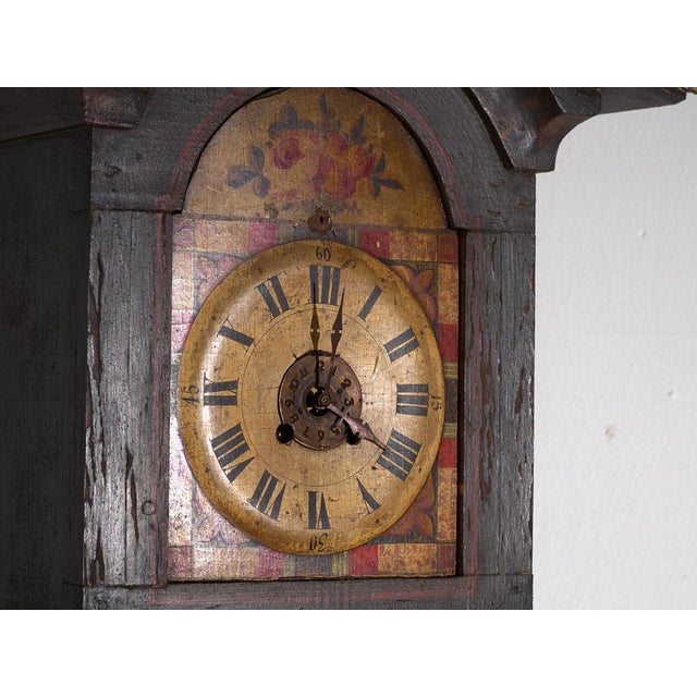 Longcase Clock in Painted Pine, Central Europe, 1850 For Sale - Image 3 of 18