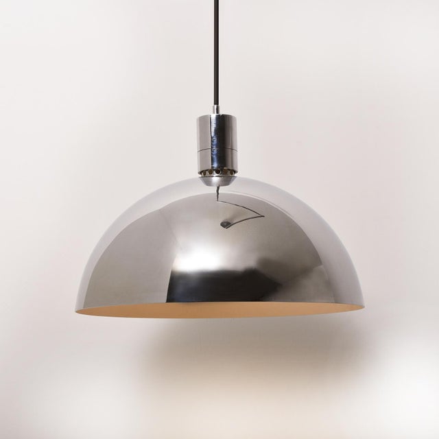 White AM/AS Ceiling Lamp with Chromed Swing Arm by Franco Albini for Sirrah, 1960s For Sale - Image 8 of 10