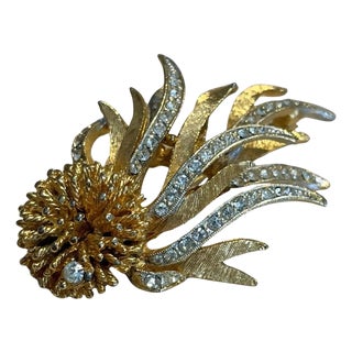 Vintage Rhinestone Statement Brooch For Sale