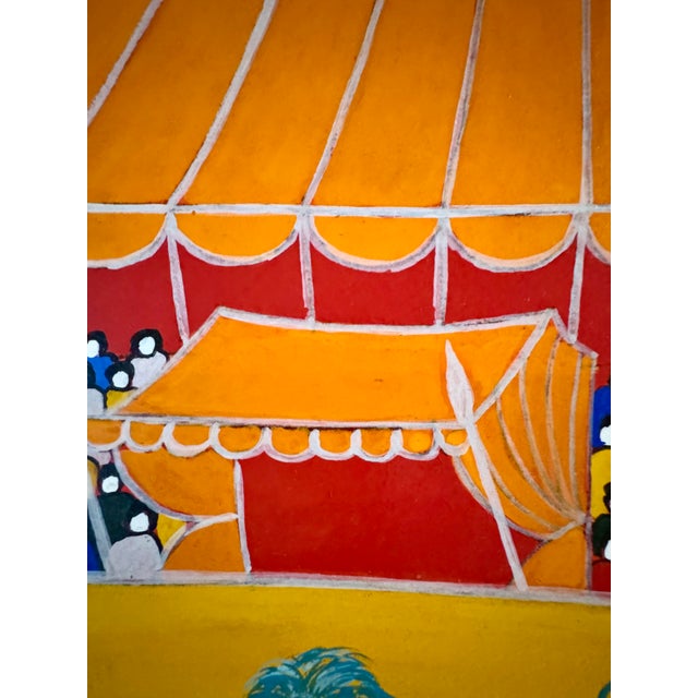 Tangerine Nicola Ortis Poucette, Circus (1971) — Oil on Board, Framed, Artist Signed — Ex-Wally Findlay For Sale - Image 8 of 15