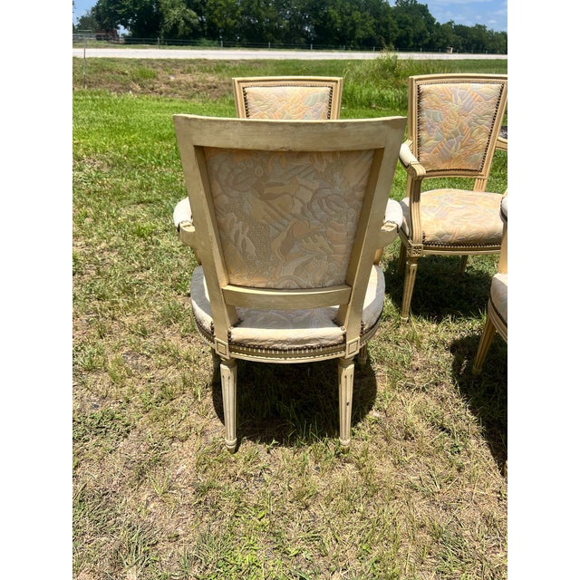French 19th Century Louis XVI Arm Chairs - Set of 4 For Sale - Image 4 of 9