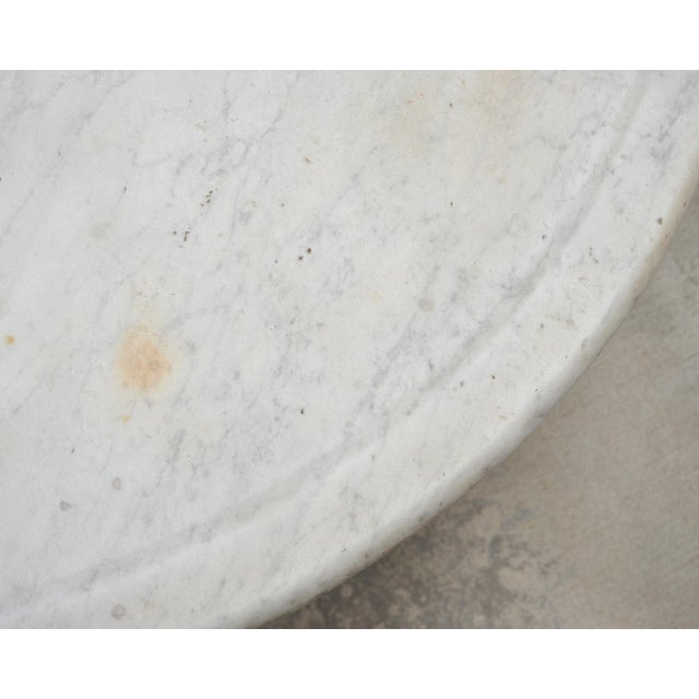 Italian Round Iron Carrara Marble Center or Garden Table For Sale - Image 10 of 15