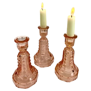 Vintage Candlesticks by Graffart & Delvenne for Val Saint Lambert, 1935, Set of 3
