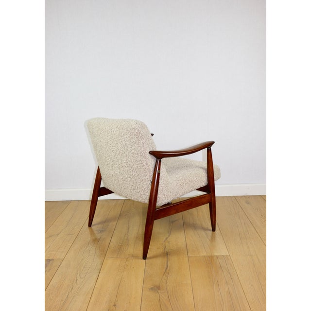 Vintage GFM 300-202 Armchair in Beige Cream Bouclé Lamb from J. Kedziorek, 1970s For Sale - Image 9 of 16