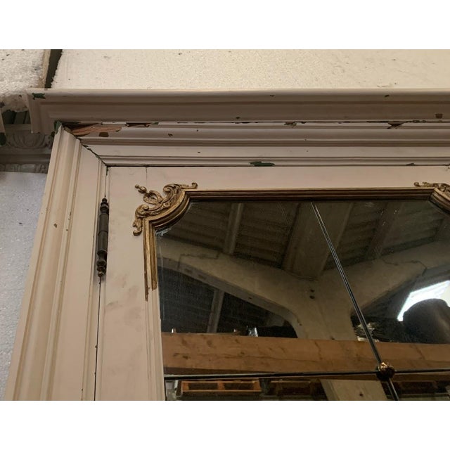 Double Doorway in Mirror and Patinated Fir Wood, 1900s, Set of 2 For Sale - Image 3 of 8