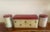 Vintage Mid-Century Floral Tin Bread Box With Red Lid For Sale - Image 4 of 6