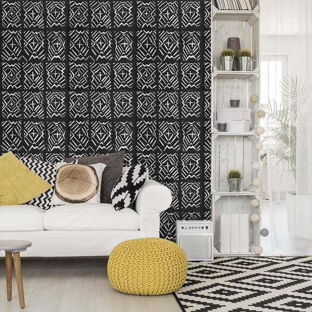 Vintage African Bogolan Mudcloth Handwoven Cotton Panel 64" X 43" For Sale - Image 10 of 10