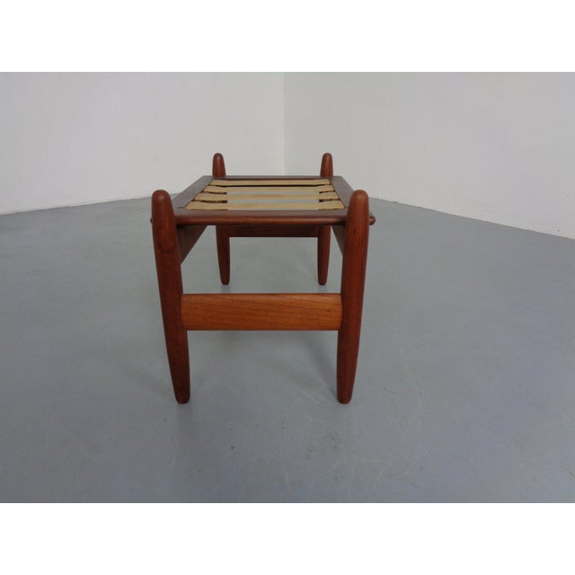 Brown Danish Teak Stool by Hans Olsen for Frem Røjle, 1960s For Sale - Image 8 of 16