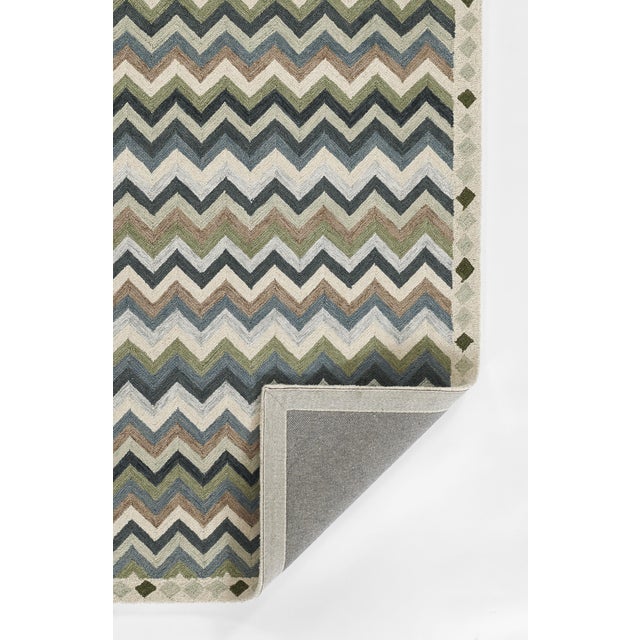 Erin Gates by Momeni Abbot Blue Chevron Wool Rug 2' X 3' For Sale In Atlanta - Image 6 of 12