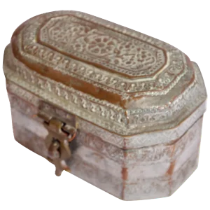 Anglo-Indian Handcrafted Tinned Copper Metal Tea or Spices Caddy Box
