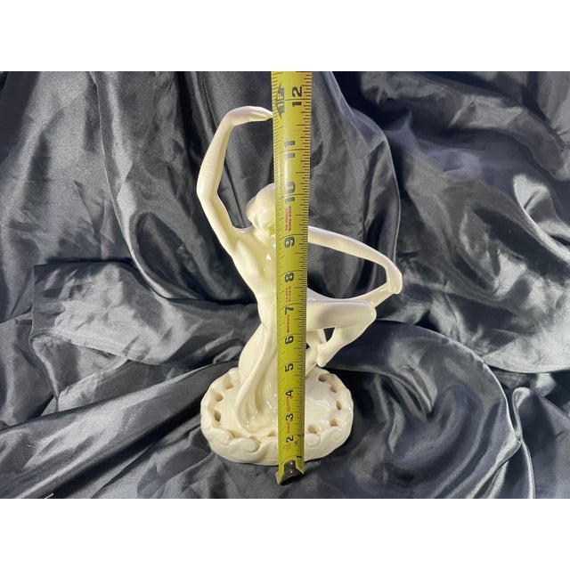 C. 1927 Art Deco White Ceramic Dancing Woman Figural Flower Frog by Cowan For Sale - Image 12 of 12
