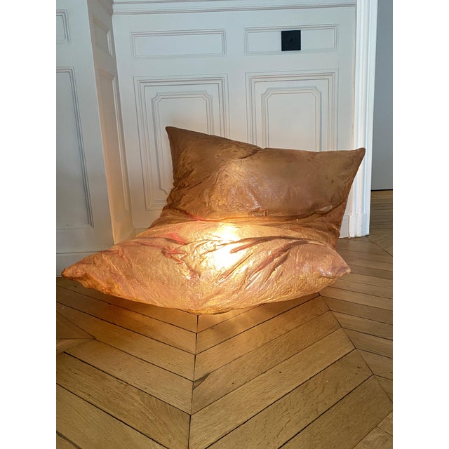 1970s Sculptural Pillow Floor Lamp in Fiberglass Resin by Hajime Goto, 1970s For Sale - Image 5 of 14