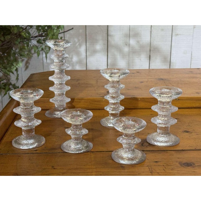 Festivo Glass Candlesticks by Timo Sarpaneva for Littala, 1960s, Set of 6 For Sale - Image 4 of 12