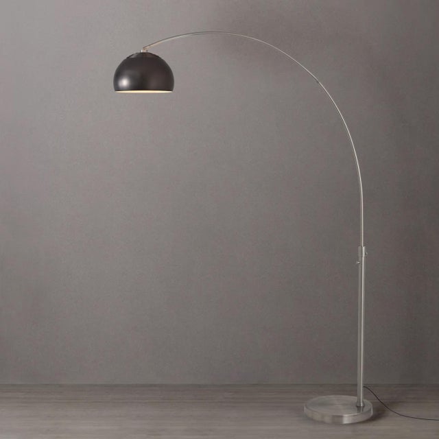 Mid-Century Modern 1960s Nova of California Morelli Float Floor Lamp - Mid Century Modern, Satin Nickel Steel, Black Nickel Shade, Dimmer Switch For Sale - Image 3 of 7
