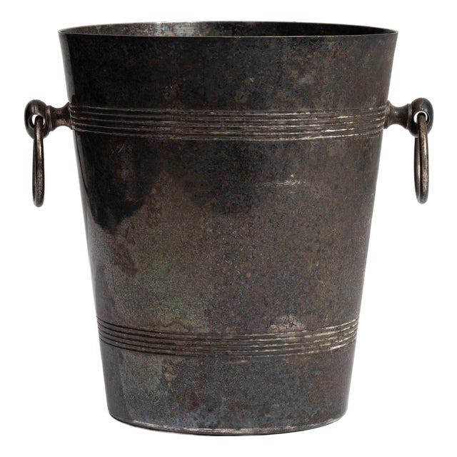 Mid 20th Century France Chocolate Silver Ice Bucket For Sale