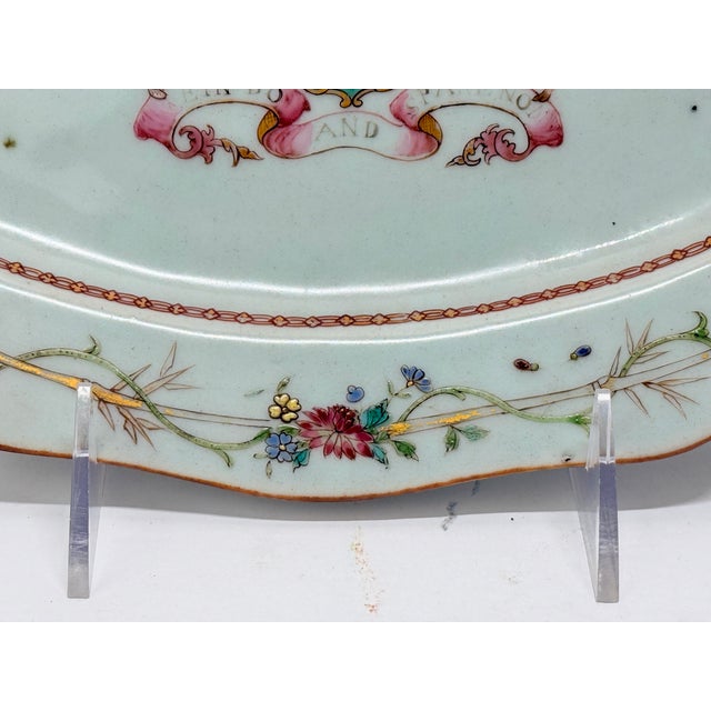 Chinese Export Macgregor of MarcGregor Armorial Porcelain Platter C. 1760 For Sale In Providence - Image 6 of 9
