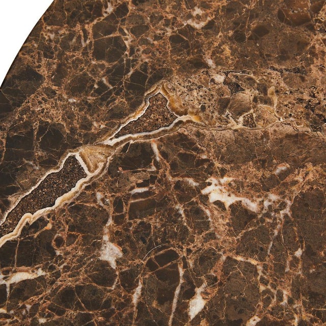 Brown Burnished Copper and Brown Emperador Marble Round Side Table by Egg Designs For Sale - Image 8 of 15