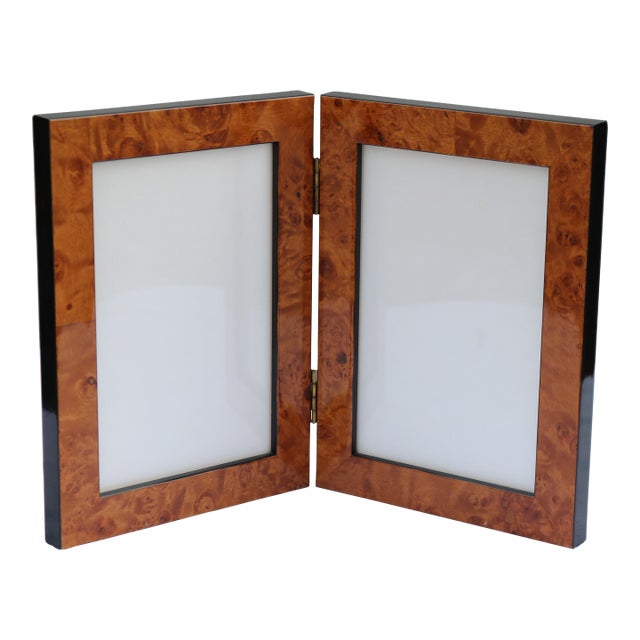 English Burlwood Picture Frame Double 4 X 6 for Balzac For Sale