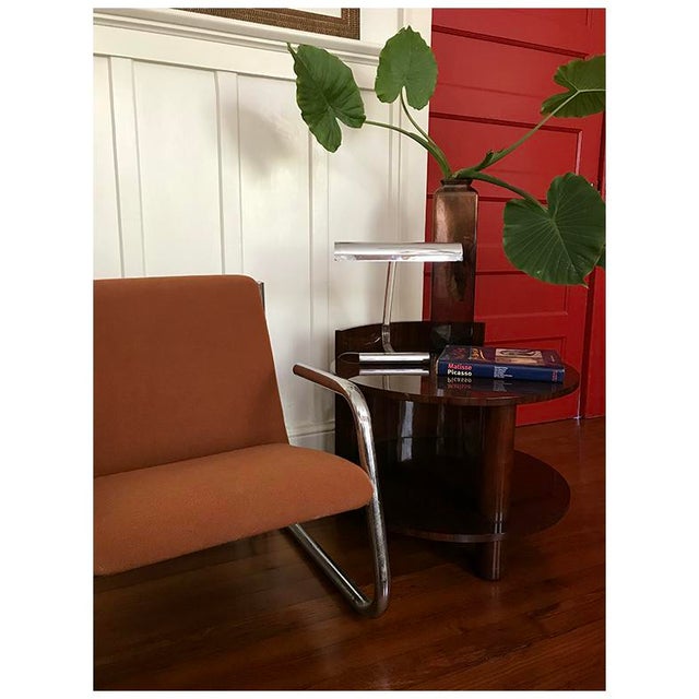 This 1970s Lucite and chrome lamp by Peter Hamburger for Kovacs showcases the sleek, minimalist design of the era. Known...