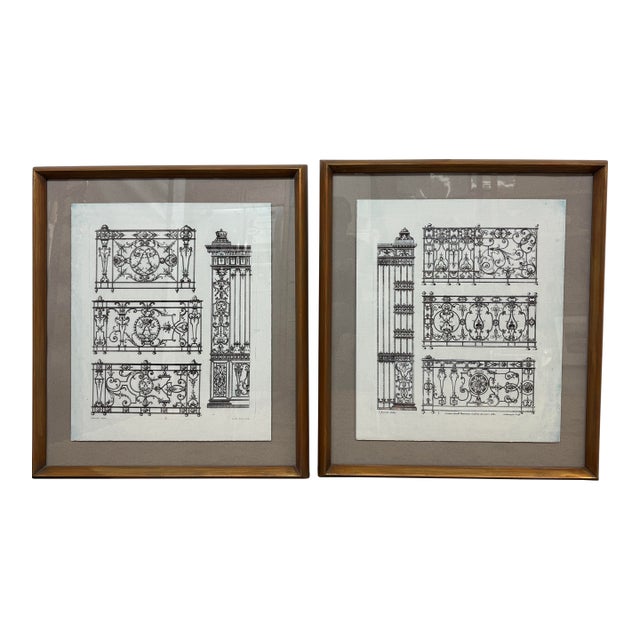 Soicher Marin Jean Berain the Elder Style Architectural Engravings, Set of Two For Sale
