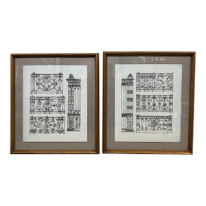 Soicher Marin Jean Berain the Elder Style Architectural Engravings, Set of Two