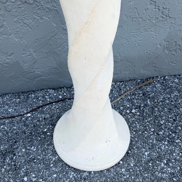 Postmodern Postmodern Cream Twisted Plaster Floor Lamp For Sale - Image 3 of 8