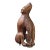 Antique Hand Carved Folk Art Howling Dog Sculpture For Sale