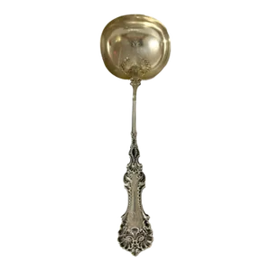 Circa 1895 Antique Whiting Manufacturing Co Pompadour Pattern Sterling Silver Soup Ladle
