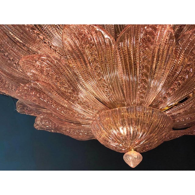 Pink Amethyst Murano Glass Leaves Ceiling Light, 1990s For Sale - Image 12 of 18