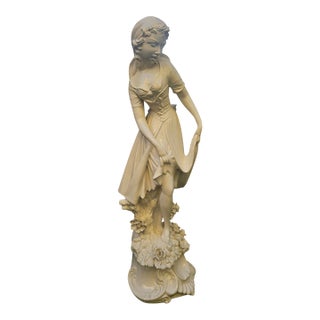 Domenico Poloniato Large White Glazed Ceramic Figure of a Woman, Italy, Circa 1960 For Sale