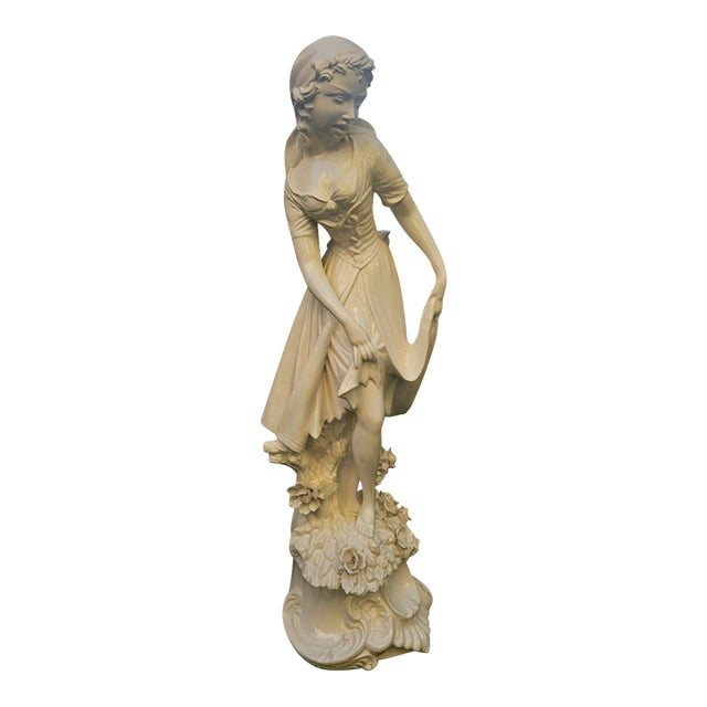 Domenico Poloniato Large White Glazed Ceramic Figure of a Woman, Italy, Circa 1960 For Sale