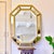 Gold Large Octagonal Mirror with Beveled Edges in Gilded Wood, 1960s For Sale - Image 8 of 8