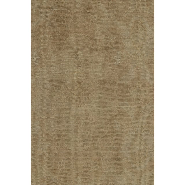 Textile Antique Oushak Rug in Gold and Beige, With Floral Patterns, From Rug & Kilim For Sale - Image 7 of 8