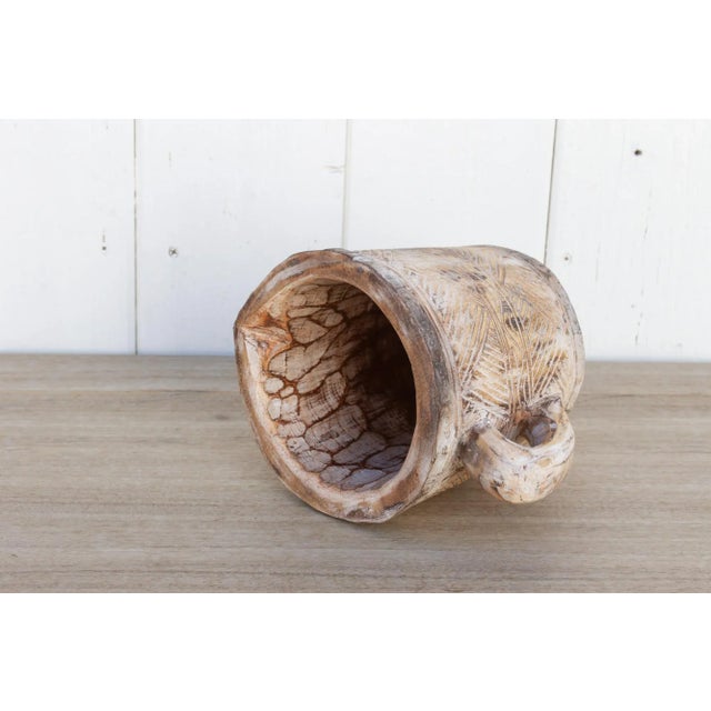Rustic Carved Wooden Pot-Cawa For Sale In Los Angeles - Image 6 of 9