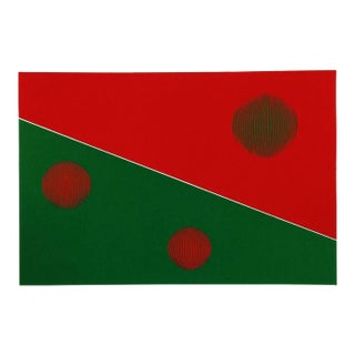 Gisela Beker "Red and Green" - 1979 - Hand Signed and Numbered Serigraph For Sale