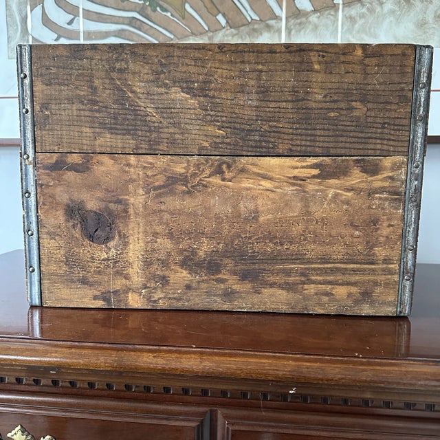 Wood 1970s Vintage Wooden Anheuser-Busch Inc. Brown Wood Beer Crate Delivery Crate Box With Hinged Lid For Sale - Image 7 of 12