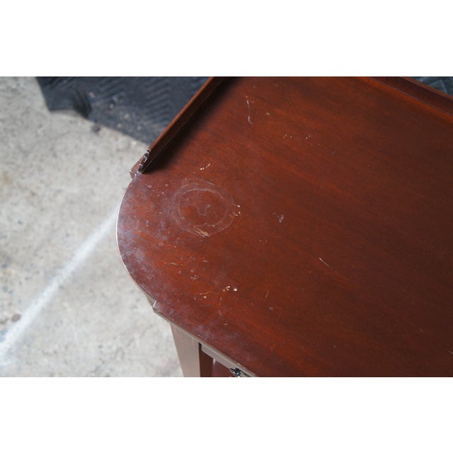 Mid 20th Century Mersman English Regency Style Mahogany Inlaid Console Entry Table For Sale - Image 6 of 12