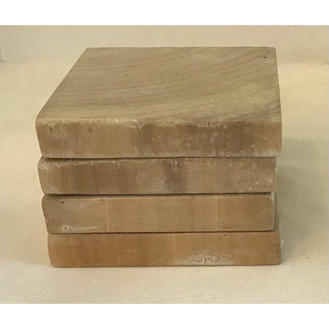 Wood Vintage Wooden Square Coasters - Set of 4 For Sale - Image 7 of 8