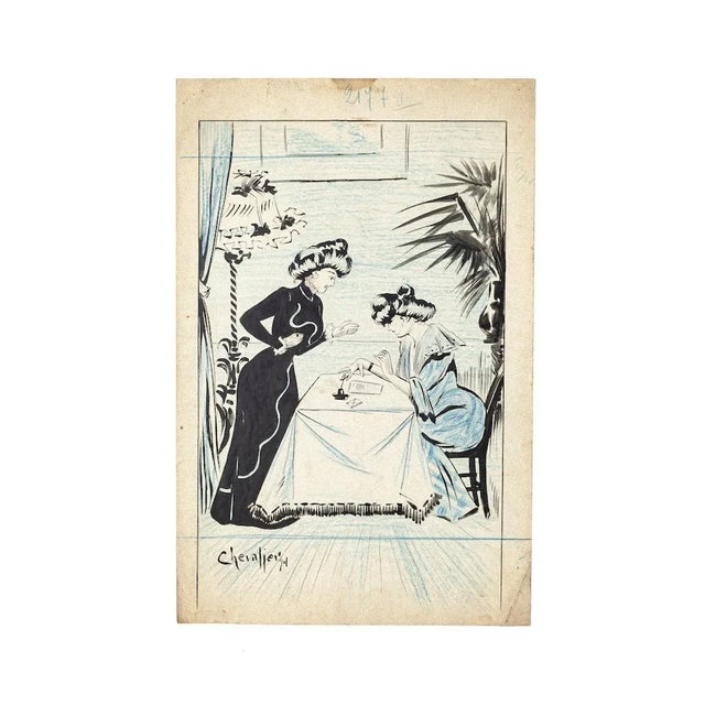 Letter - Original Drawing by Chevalier - 1901 1901 For Sale - Image 3 of 3