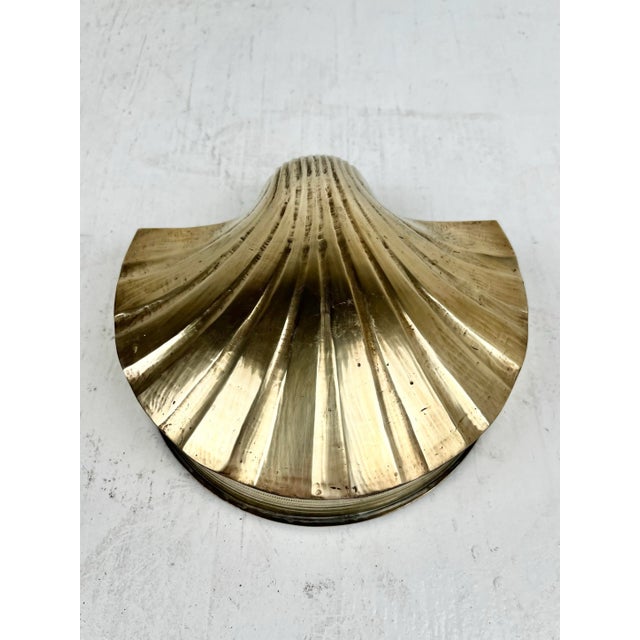Vintage Brass Shell Box For Sale - Image 4 of 11