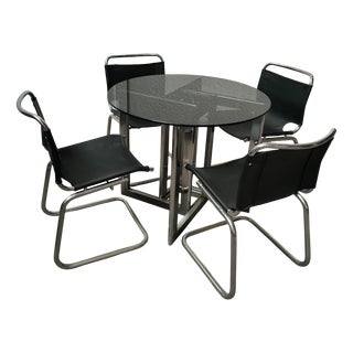 Vintage Spanish Table and Chairs, 1970, Set of 5 For Sale