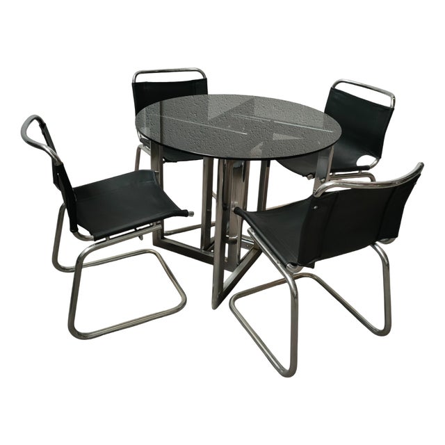 Vintage Spanish Table and Chairs, 1970, Set of 5 For Sale