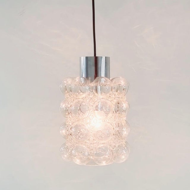 Mid-Century Modern Mid-Century Modern Bubble Glass Pendant Light attributed to Helena Tynell for Limburg, Germany, 1960s For Sale - Image 3 of 8