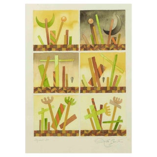 Leo Guida, Signal 30, Watercolor, 1970s For Sale