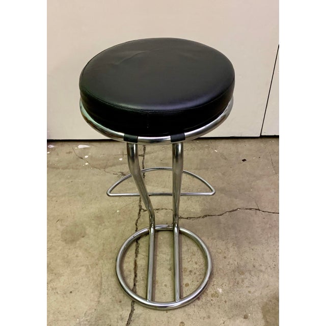 Chrome 1970s Italian Mid-Century Modern Chrome Bar Stool For Sale - Image 8 of 11